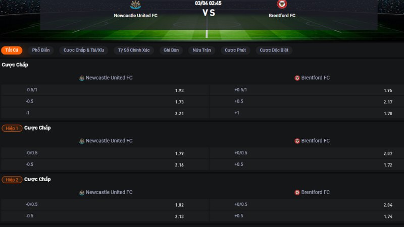 Newcastle vs Brentford