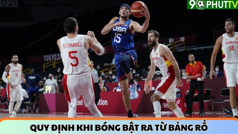 Quy định khi bóng bật ra từ bảng rổ
